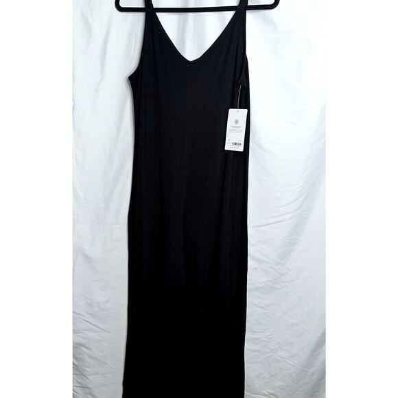 Athleta Nightime Bliss Sleep Womens Size Small Black V Neck Romper New With Tags - Picture 1 of 9